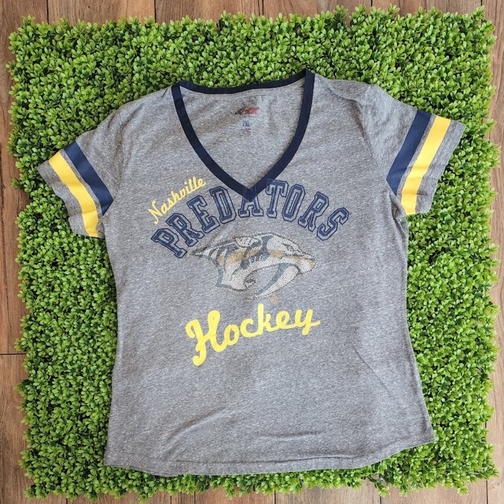 Nashville Predators Hockey NHL Bling Ladies Shirt Size 2X